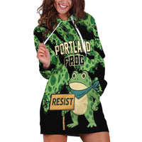 Personalized Portland Frog Resist Hoodie Dress Frogs Against Fascism - Wonder Print Shop