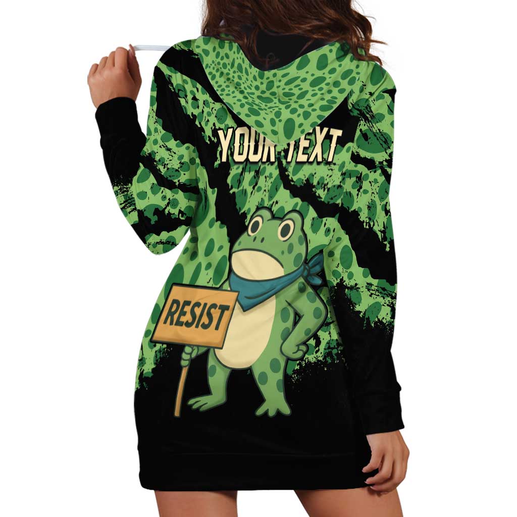 Personalized Portland Frog Resist Hoodie Dress Frogs Against Fascism - Wonder Print Shop