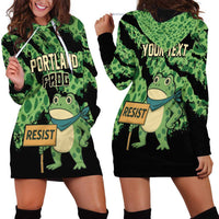 Personalized Portland Frog Resist Hoodie Dress Frogs Against Fascism - Wonder Print Shop