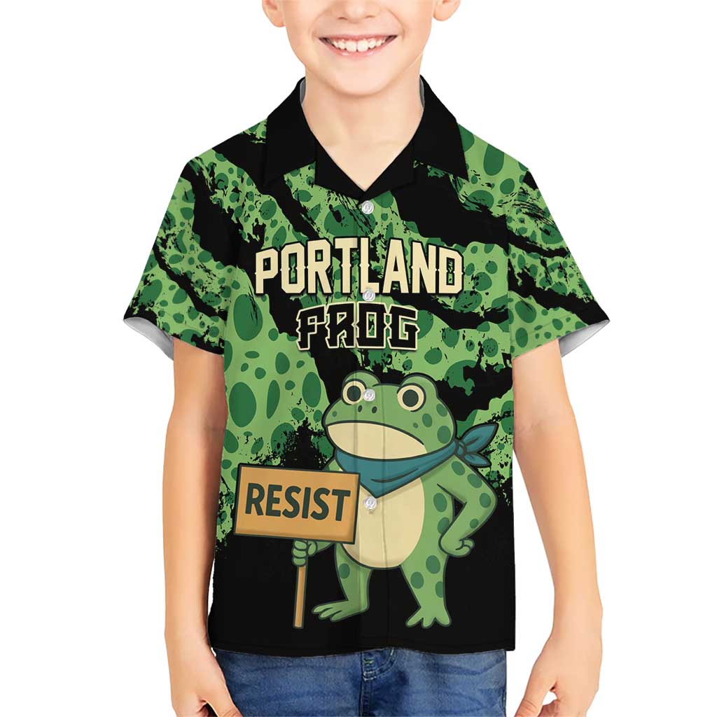 Personalized Portland Frog Resist Kid Hawaiian Shirt Frogs Against Fascism - Wonder Print Shop