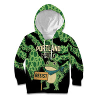 Personalized Portland Frog Resist Kid Hoodie Frogs Against Fascism - Wonder Print Shop