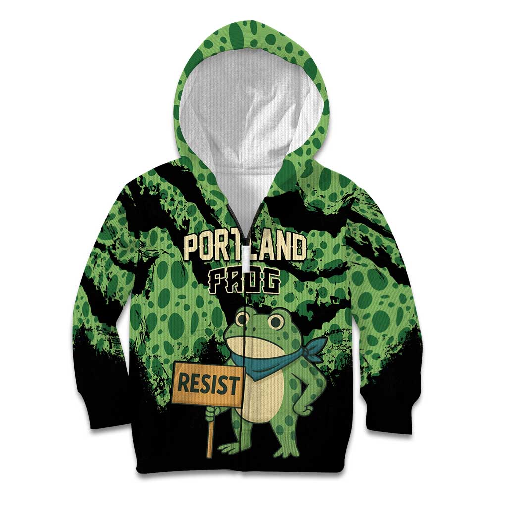 Personalized Portland Frog Resist Kid Hoodie Frogs Against Fascism - Wonder Print Shop