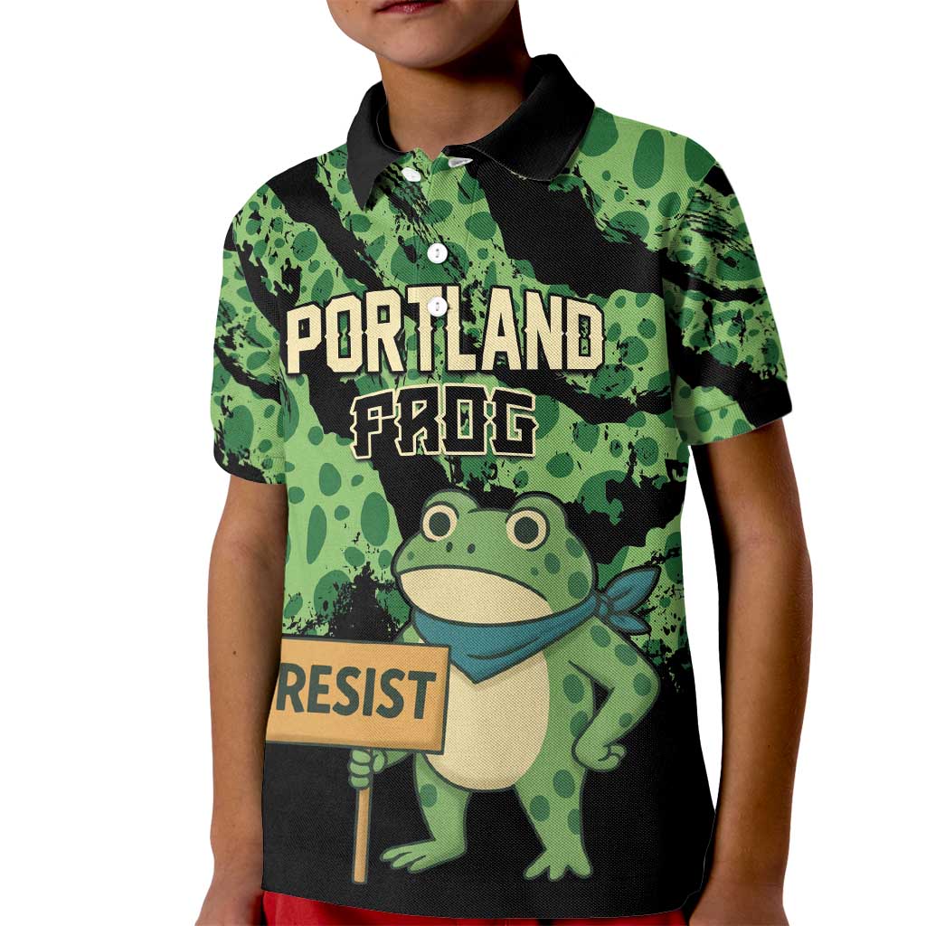 Personalized Portland Frog Resist Kid Polo Shirt Frogs Against Fascism - Wonder Print Shop