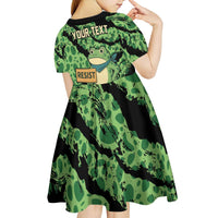 Personalized Portland Frog Resist Kid Short Sleeve Dress Frogs Against Fascism - Wonder Print Shop