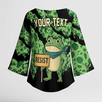 Personalized Portland Frog Resist Kimono Sleeve Blouse Frogs Against Fascism - Wonder Print Shop