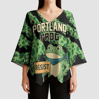Personalized Portland Frog Resist Kimono Sleeve Blouse Frogs Against Fascism - Wonder Print Shop