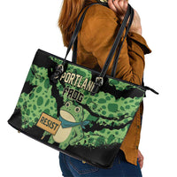 Portland Frog Resist Leather Tote Bag Frogs Against Fascism - Wonder Print Shop