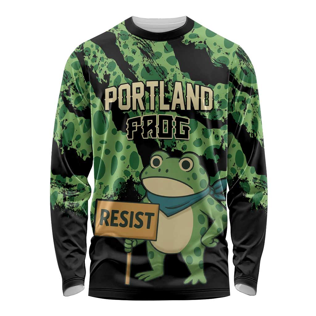 Personalized Portland Frog Resist Long Sleeve Shirt Frogs Against Fascism - Wonder Print Shop