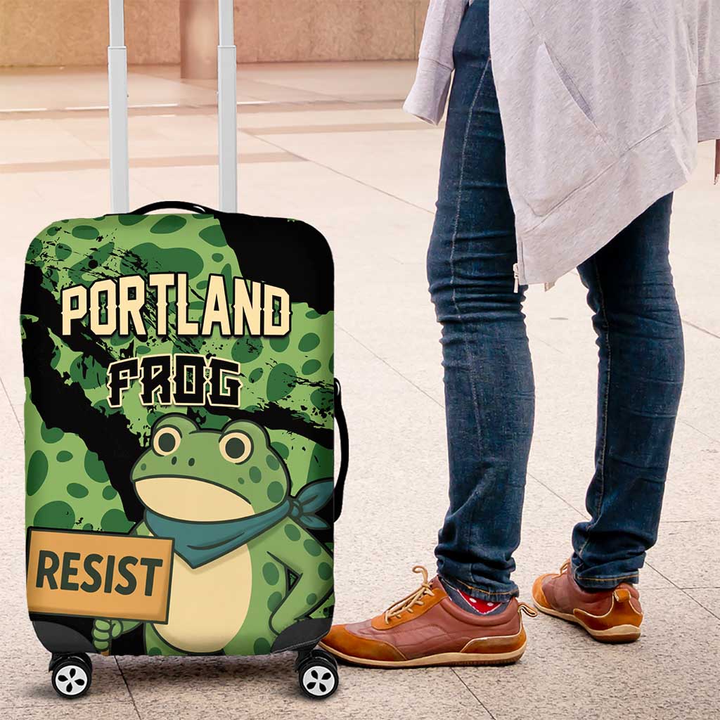 Portland Frog Resist Luggage Cover Frogs Against Fascism - Wonder Print Shop