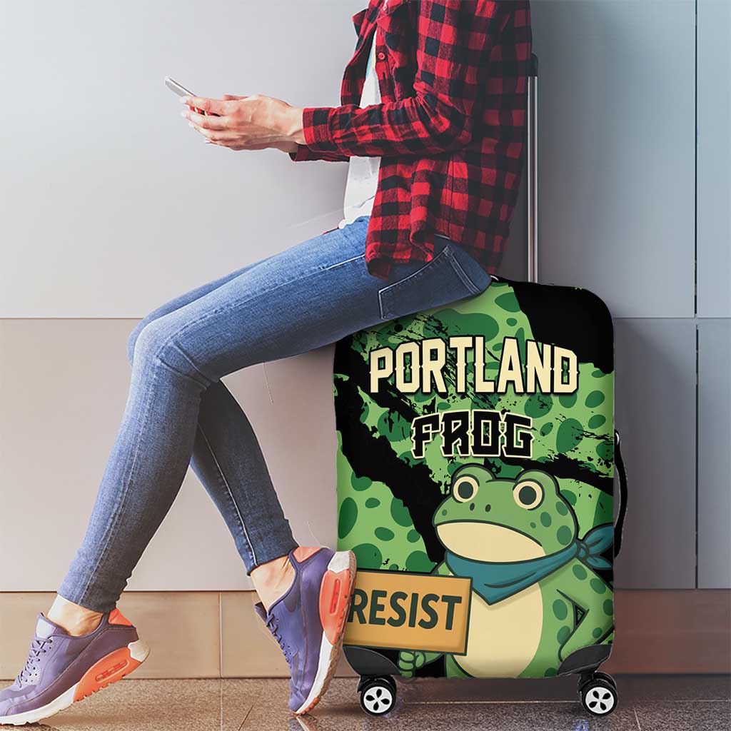 Portland Frog Resist Luggage Cover Frogs Against Fascism - Wonder Print Shop