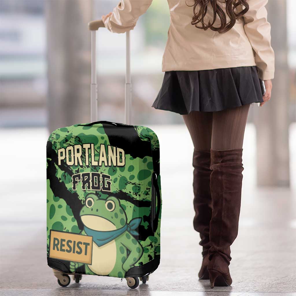 Portland Frog Resist Luggage Cover Frogs Against Fascism - Wonder Print Shop