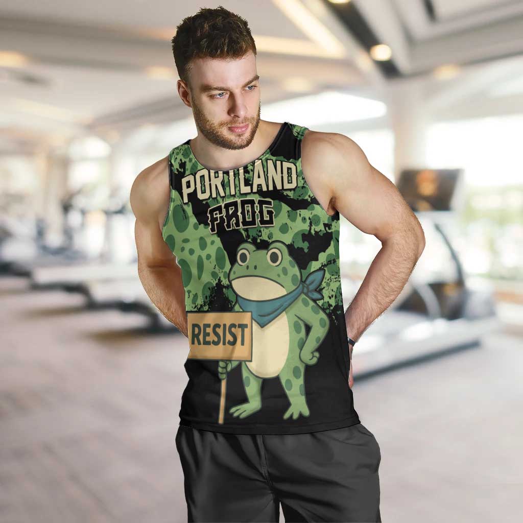 Personalized Portland Frog Resist Men Tank Top Frogs Against Fascism - Wonder Print Shop
