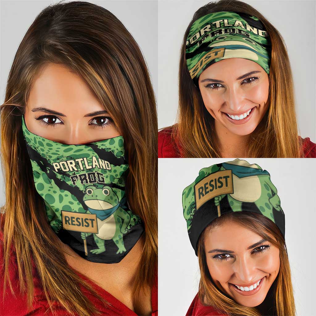 Portland Frog Resist Neck Gaiter Frogs Against Fascism - Wonder Print Shop