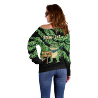 Personalized Portland Frog Resist Off Shoulder Sweater Frogs Against Fascism - Wonder Print Shop