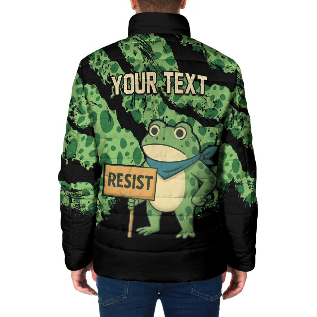 Personalized Portland Frog Resist Padded Jacket Frogs Against Fascism - Wonder Print Shop