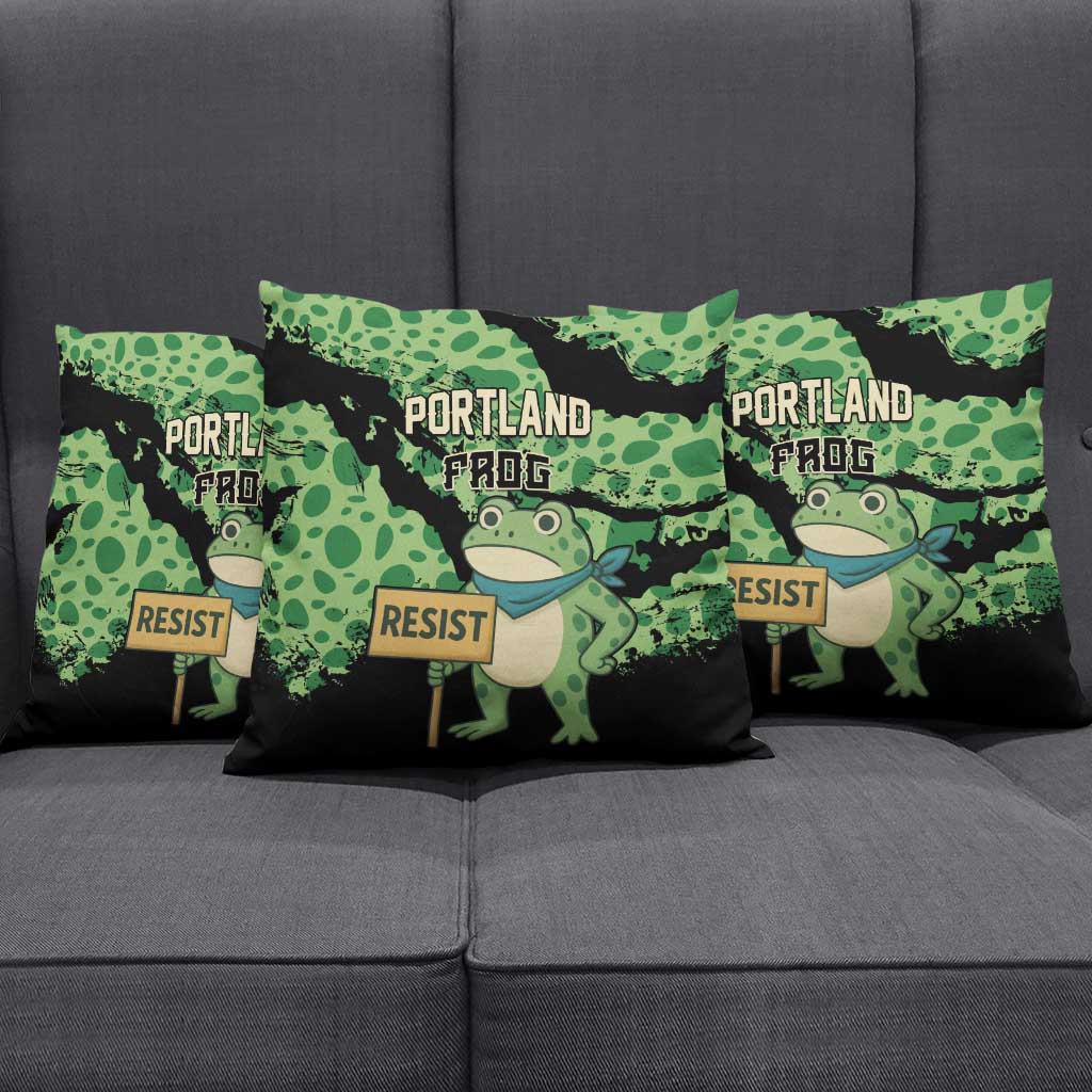 Portland Frog Resist Pillow Cover Frogs Against Fascism - Wonder Print Shop