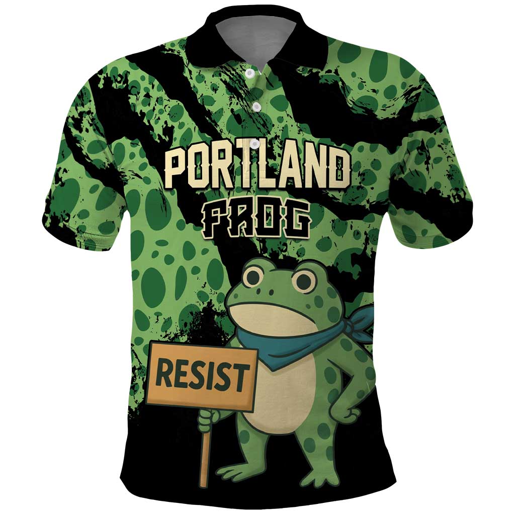 Personalized Portland Frog Resist Polo Shirt Frogs Against Fascism - Wonder Print Shop