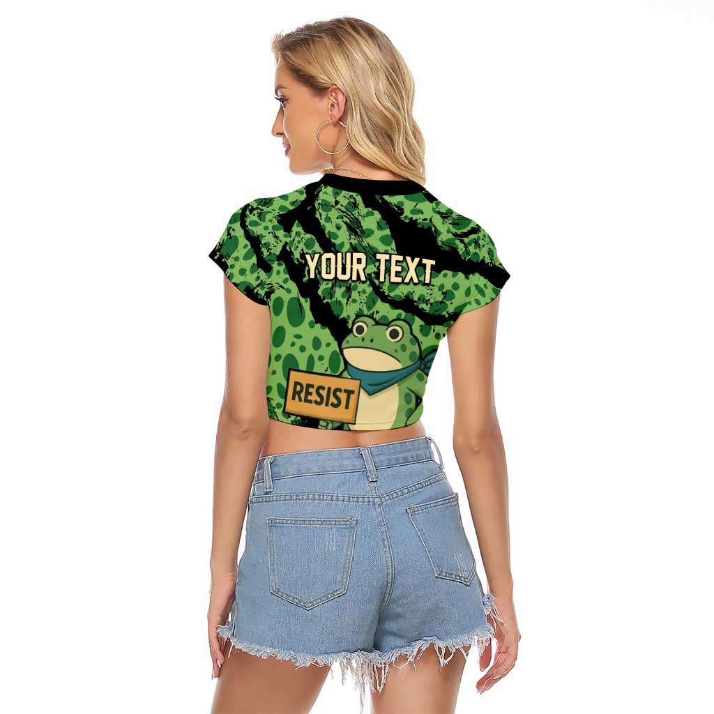 Personalized Portland Frog Resist Raglan Cropped T Shirt Frogs Against Fascism - Wonder Print Shop