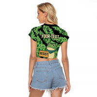 Personalized Portland Frog Resist Raglan Cropped T Shirt Frogs Against Fascism - Wonder Print Shop