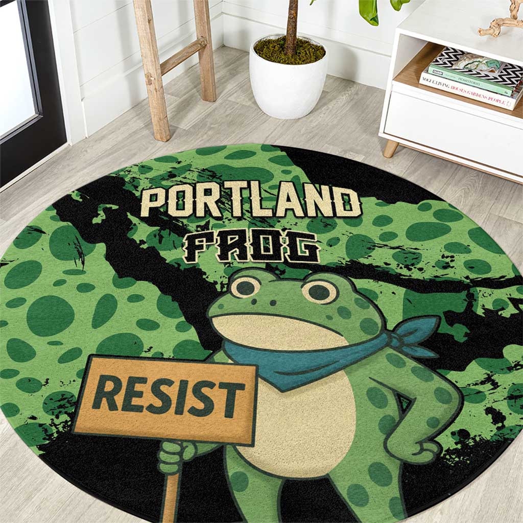 Portland Frog Resist Round Carpet Frogs Against Fascism - Wonder Print Shop