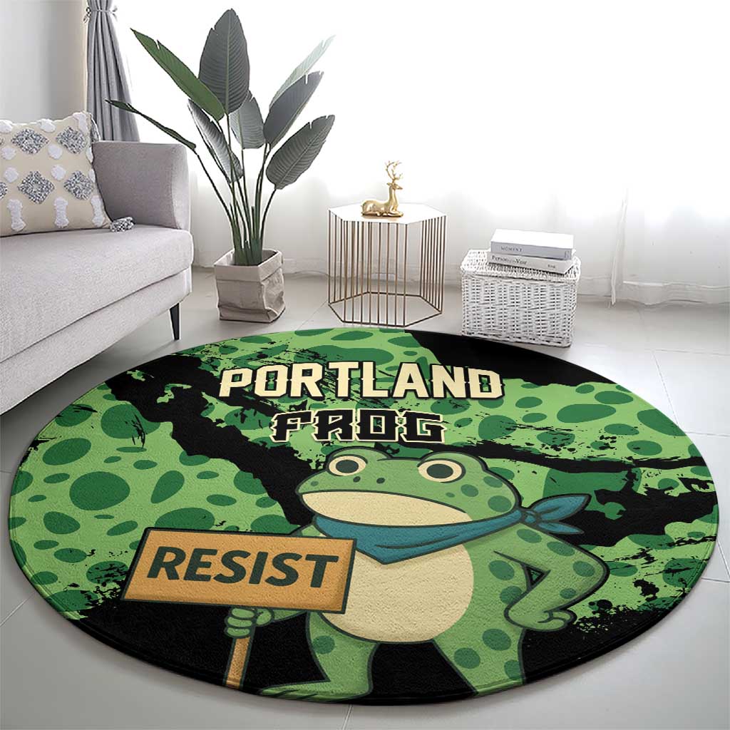 Portland Frog Resist Round Carpet Frogs Against Fascism - Wonder Print Shop