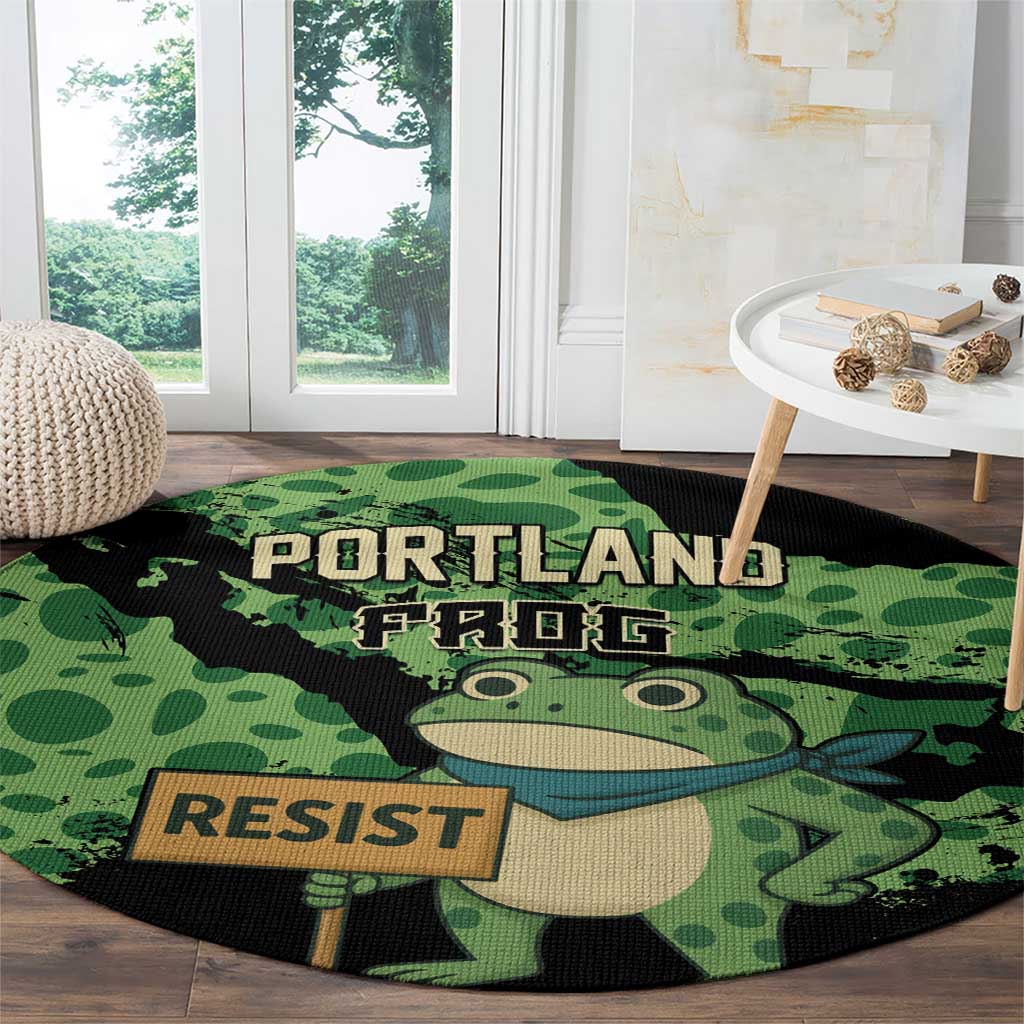 Portland Frog Resist Round Carpet Frogs Against Fascism - Wonder Print Shop