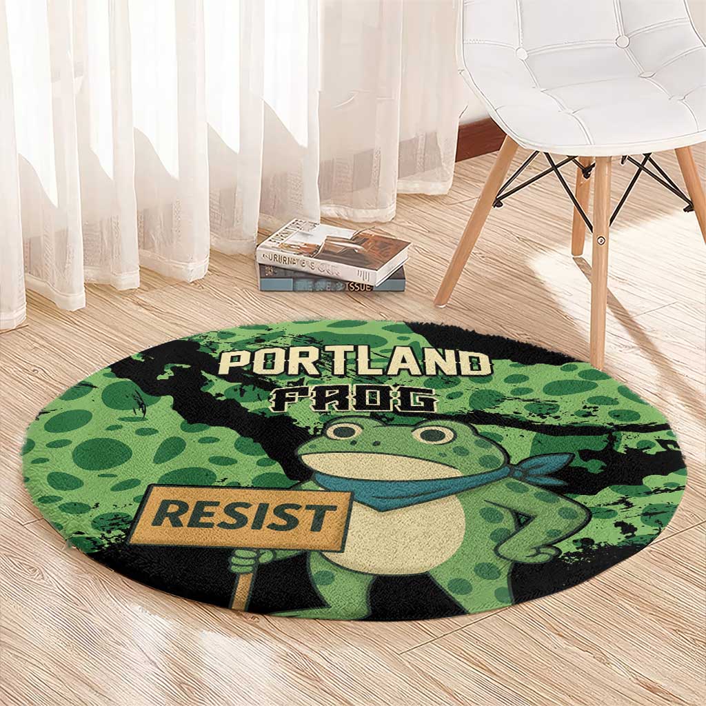 Portland Frog Resist Round Carpet Frogs Against Fascism - Wonder Print Shop