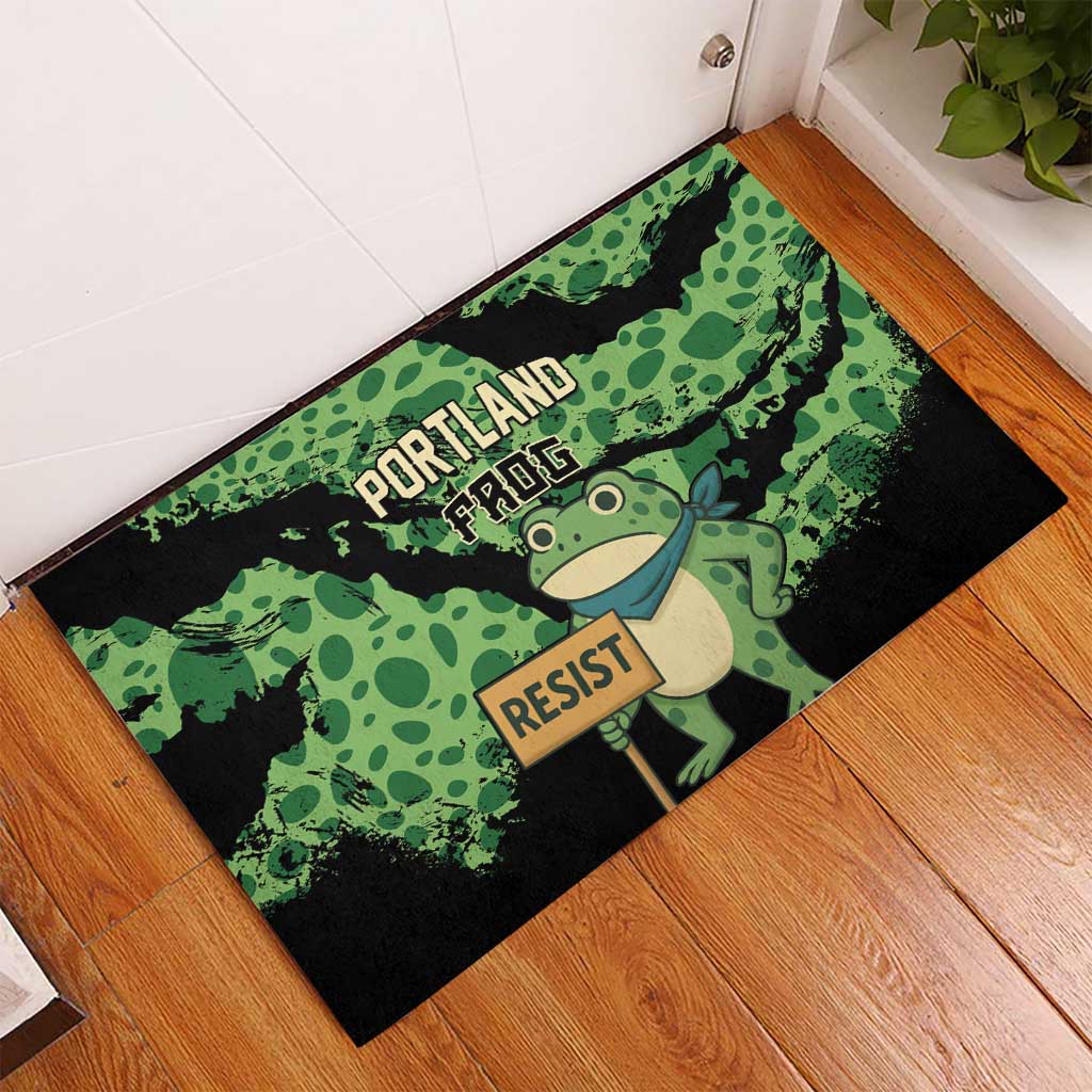 Portland Frog Resist Rubber Doormat Frogs Against Fascism - Wonder Print Shop