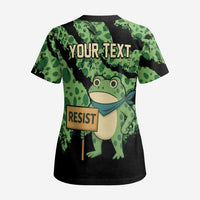 Personalized Portland Frog Resist Scrub Top Frogs Against Fascism - Wonder Print Shop