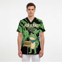 Personalized Portland Frog Resist Scrub Top Frogs Against Fascism - Wonder Print Shop
