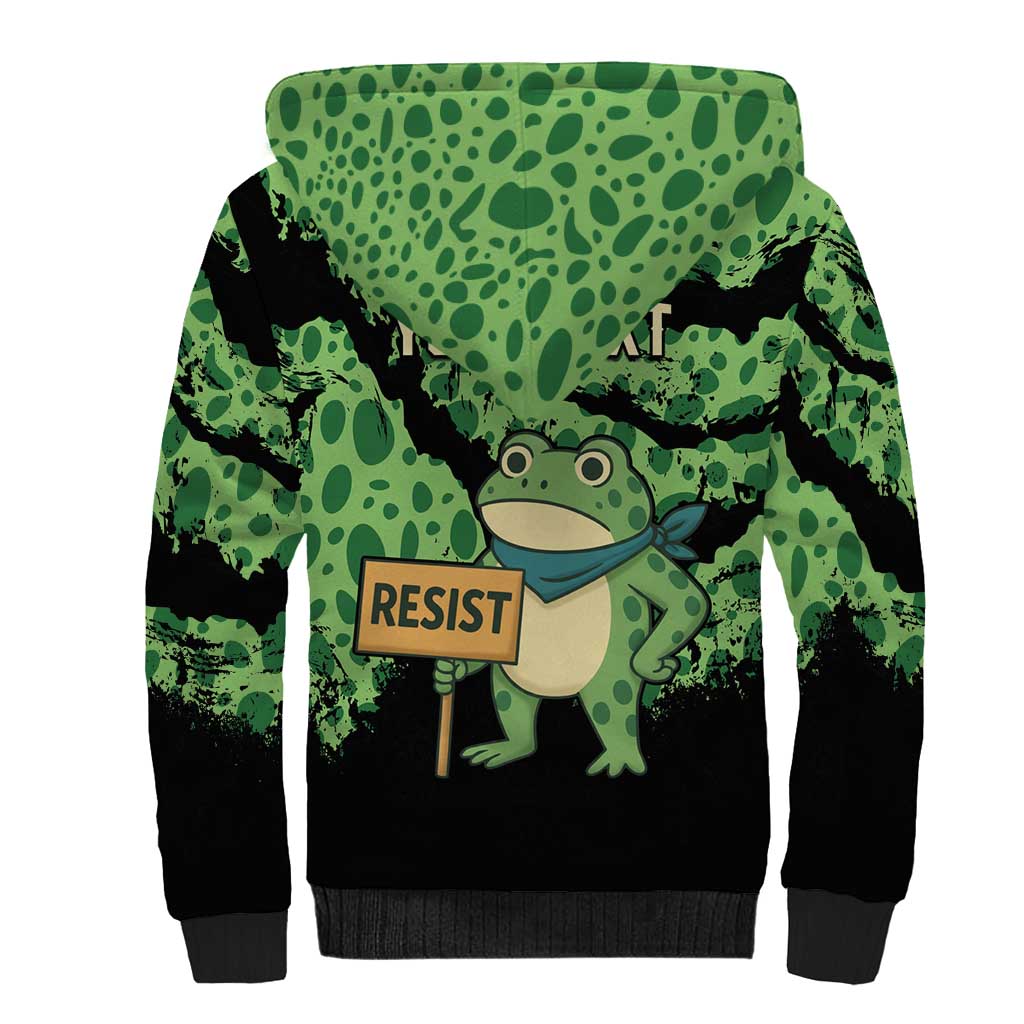 Personalized Portland Frog Resist Sherpa Hoodie Frogs Against Fascism - Wonder Print Shop