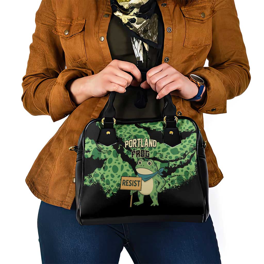 Portland Frog Resist Shoulder Handbag Frogs Against Fascism - Wonder Print Shop