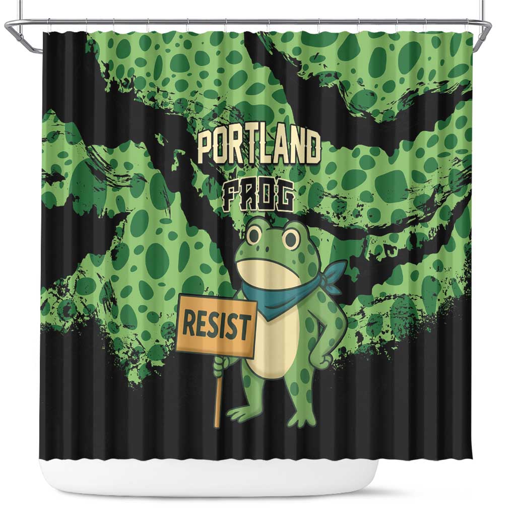 Portland Frog Resist Shower Curtain Frogs Against Fascism - Wonder Print Shop