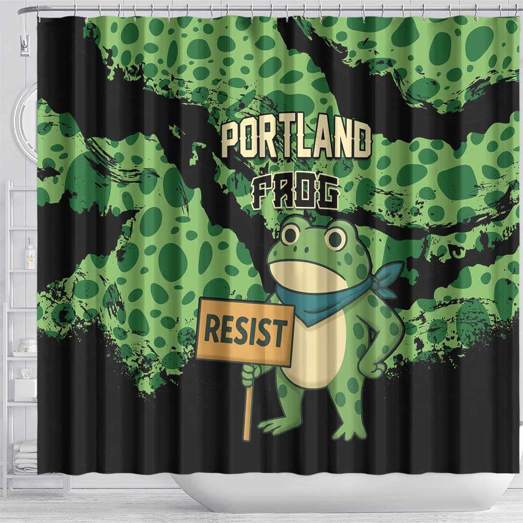 Portland Frog Resist Shower Curtain Frogs Against Fascism - Wonder Print Shop