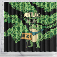 Portland Frog Resist Shower Curtain Frogs Against Fascism - Wonder Print Shop