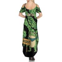Personalized Portland Frog Resist Summer Maxi Dress Frogs Against Fascism - Wonder Print Shop