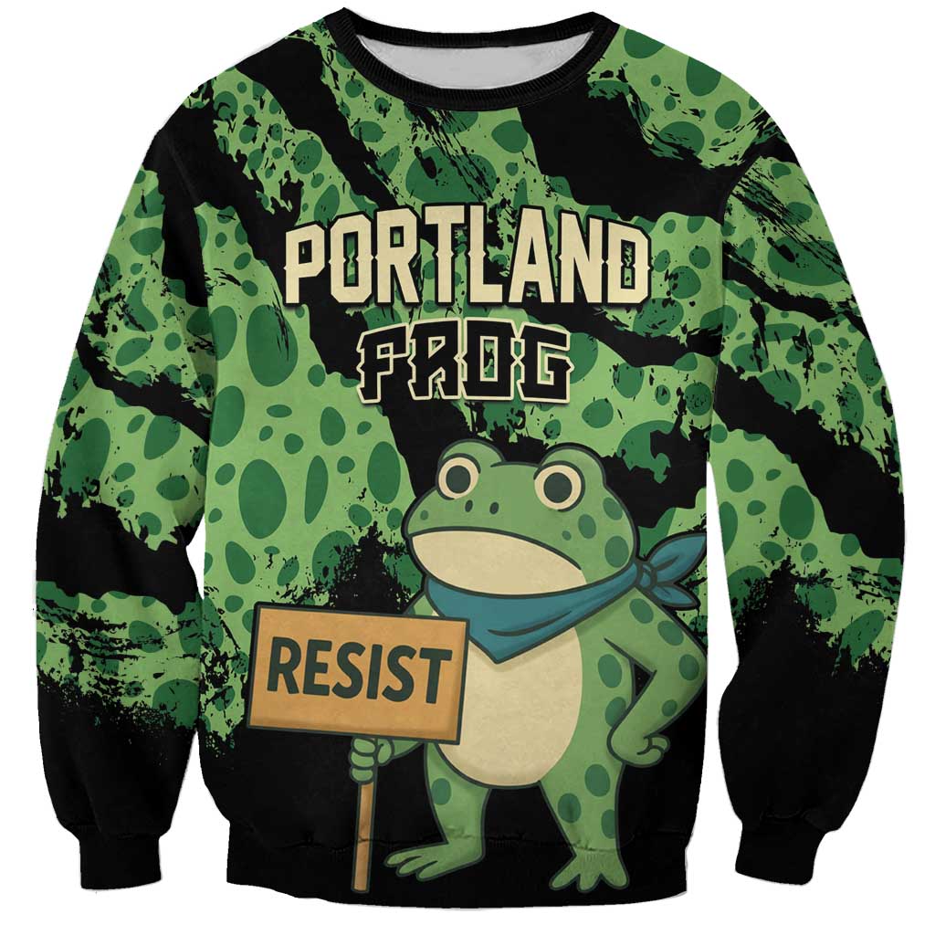 Personalized Portland Frog Resist Sweatshirt Frogs Against Fascism - Wonder Print Shop