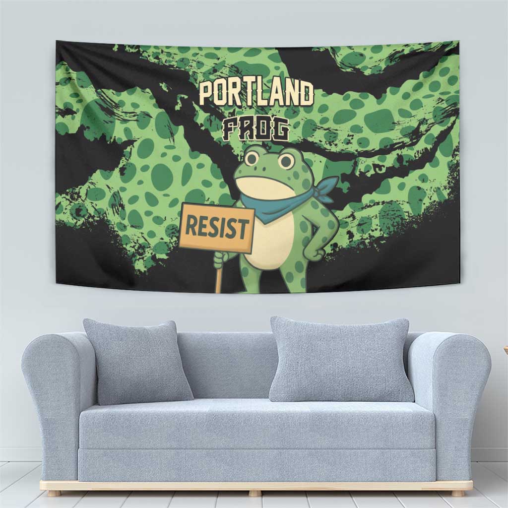 Portland Frog Resist Tapestry Frogs Against Fascism - Wonder Print Shop