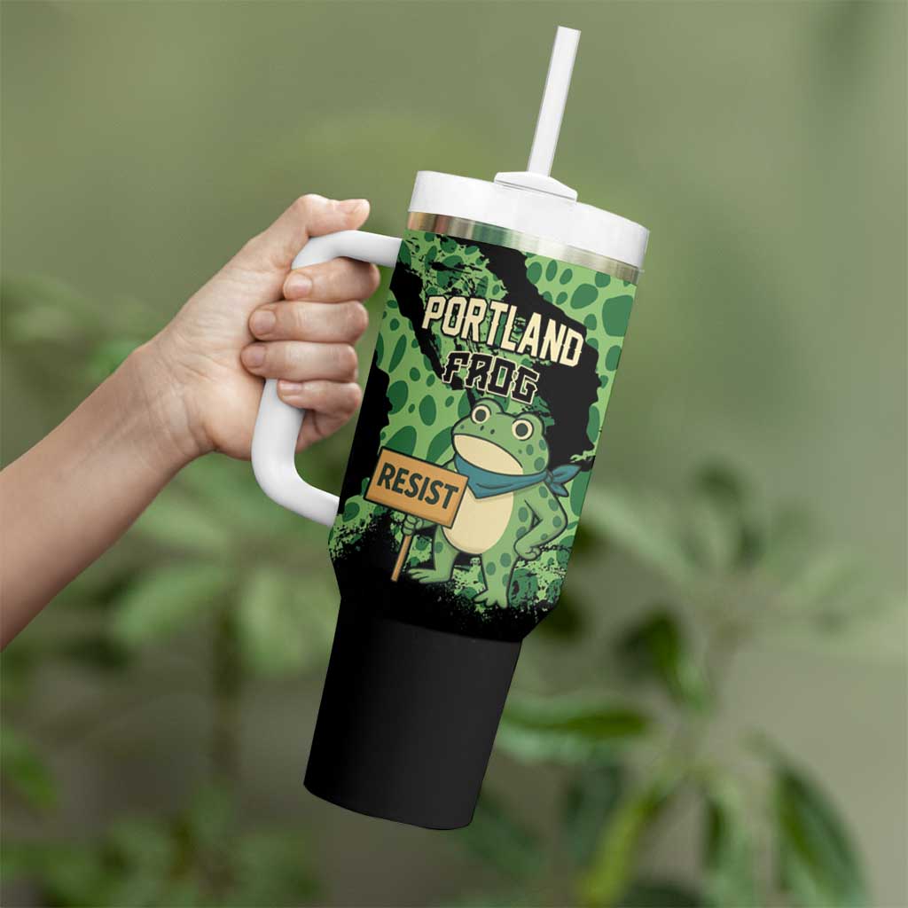 Personalized Portland Frog Resist Tumbler With Handle Frogs Against Fascism - Wonder Print Shop