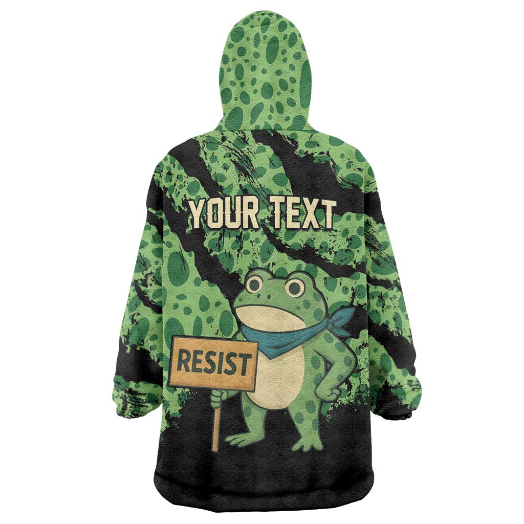Personalized Portland Frog Resist Wearable Blanket Hoodie Frogs Against Fascism - Wonder Print Shop