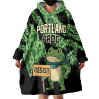 Personalized Portland Frog Resist Wearable Blanket Hoodie Frogs Against Fascism - Wonder Print Shop