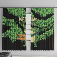 Portland Frog Resist Window Curtain Frogs Against Fascism - Wonder Print Shop