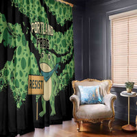 Portland Frog Resist Window Curtain Frogs Against Fascism - Wonder Print Shop