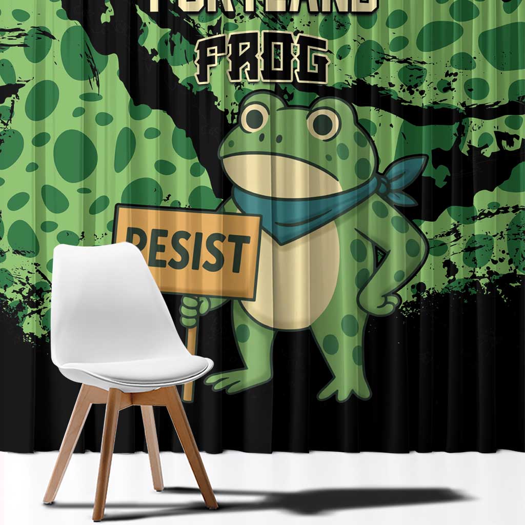 Portland Frog Resist Window Curtain Frogs Against Fascism - Wonder Print Shop
