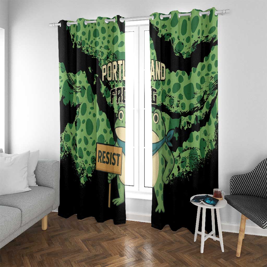 Portland Frog Resist Window Curtain Frogs Against Fascism - Wonder Print Shop