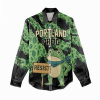 Personalized Portland Frog Resist Women Casual Shirt Frogs Against Fascism - Wonder Print Shop