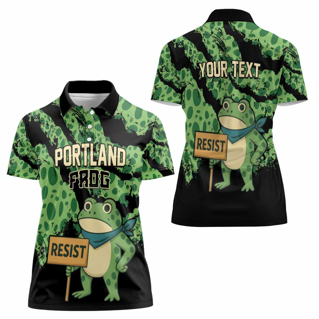 Personalized Portland Frog Resist Women Polo Shirt Frogs Against Fascism - Wonder Print Shop