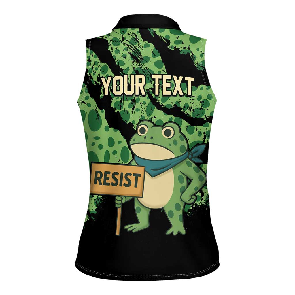 Personalized Portland Frog Resist Women Sleeveless Polo Shirt Frogs Against Fascism - Wonder Print Shop