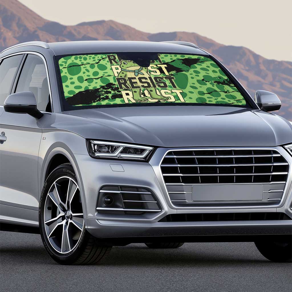 Portland Frog Protest Auto Sun Shade Only You Can Prevent Fascism - Wonder Print Shop