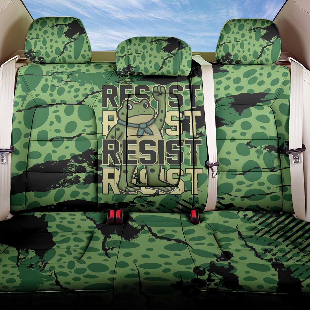 Portland Frog Protest Back Car Seat Cover Only You Can Prevent Fascism - Wonder Print Shop